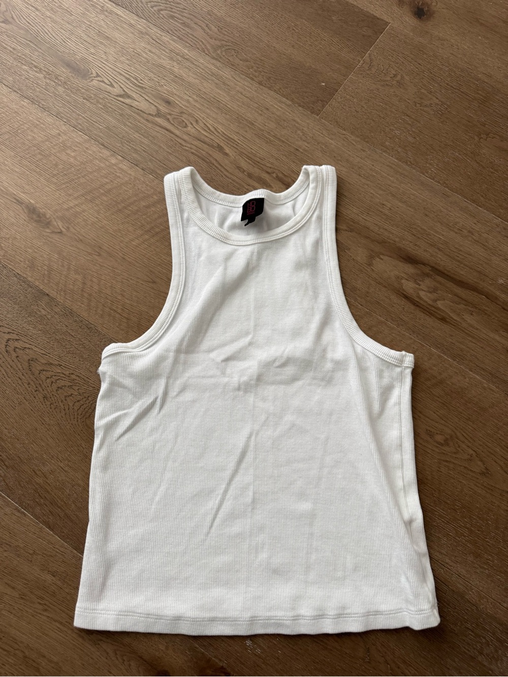 No Boundaries White Ribbed Scoop Tank